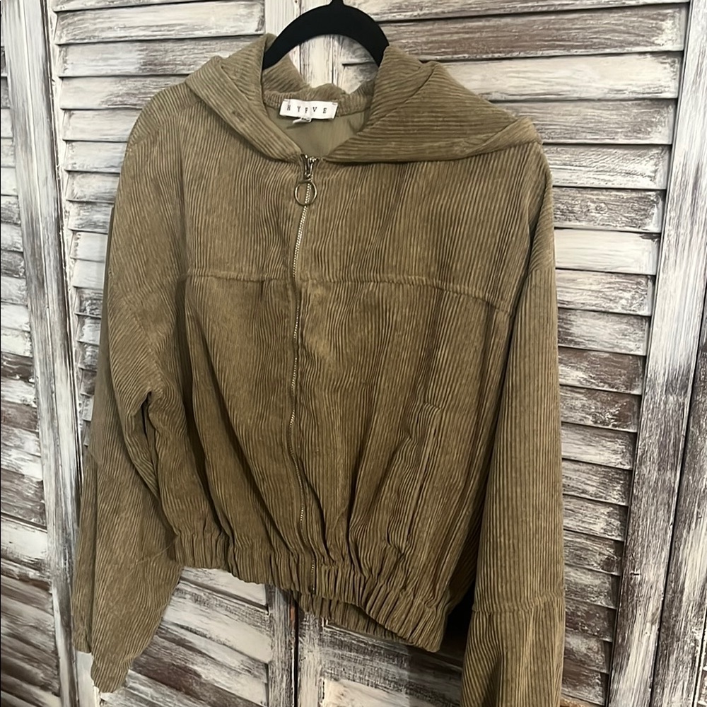 Hyfve Green Corduroy Jacket with Hood